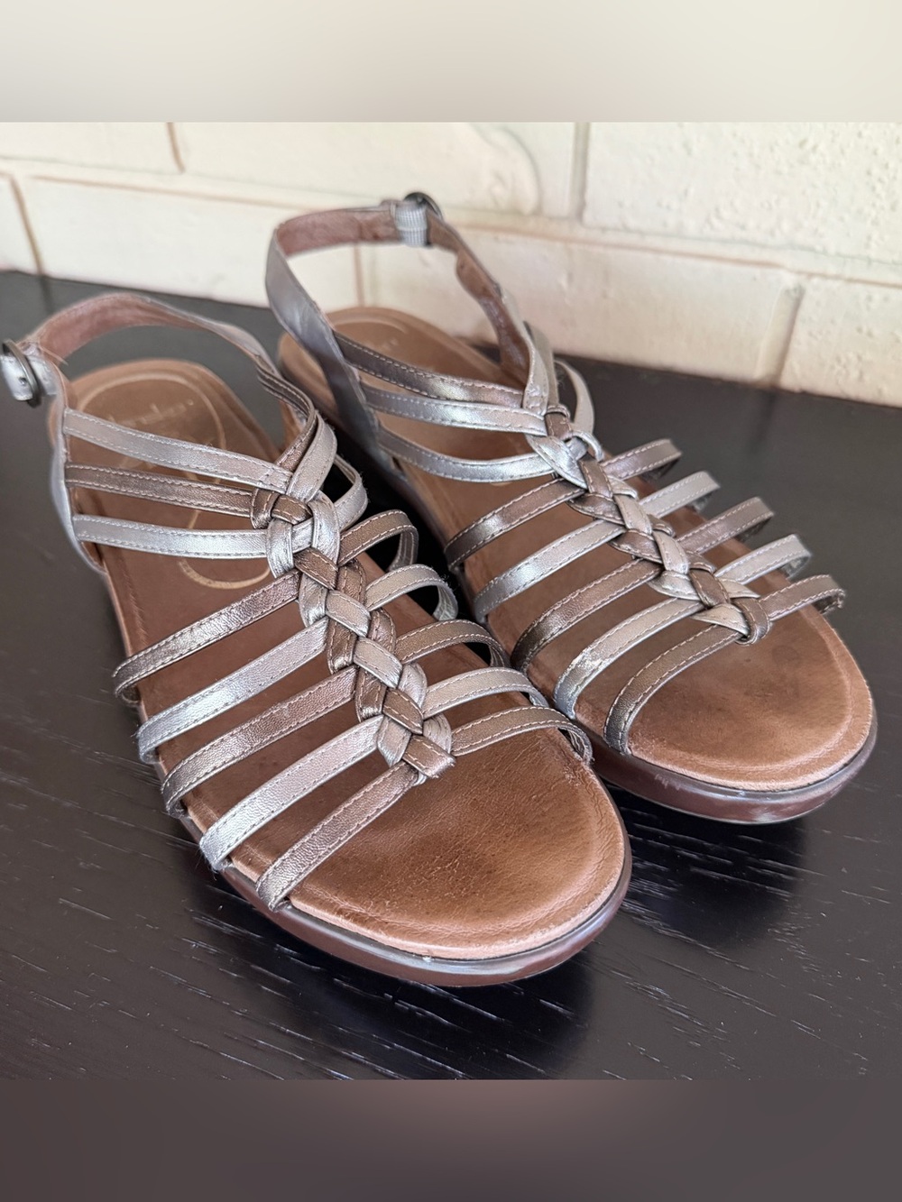 Dansko Dana Strappy Leather Platform Sandals Women Bronze  Shoes EU 43 US 12.5